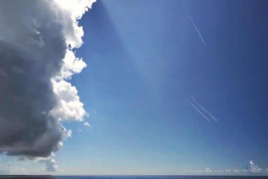 Clouds and Contrails, Caswell Beach, Oak Island, North Carolina