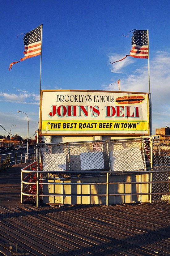 John’s Deli, Boardwalk, and Flags, Coney Island, Brooklyn John’s Deli, Boardwalk, and Flags, Coney Island, Brooklyn