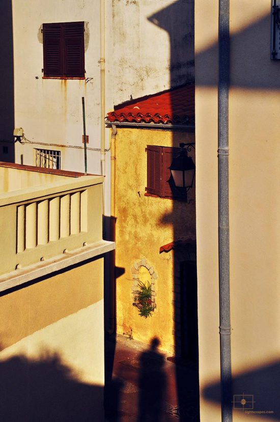 Yellow Walls with Red Tile Roof at Sunrise, Antibes, France Yellow Walls with Red Tile Roof at Sunrise, Antibes, France