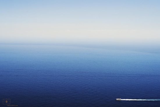 Capri Ferry on the Gulf of Salerno from Le Tese, Positano, Italy