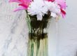 Chrysanthemums and Pink Lilies in a Glass Vase, Lafayette Cemetery, New Orleans