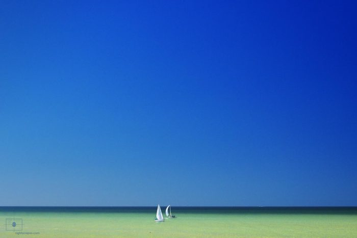 Two White Sailboats on the Gulf of Mexico, Naples, Florida