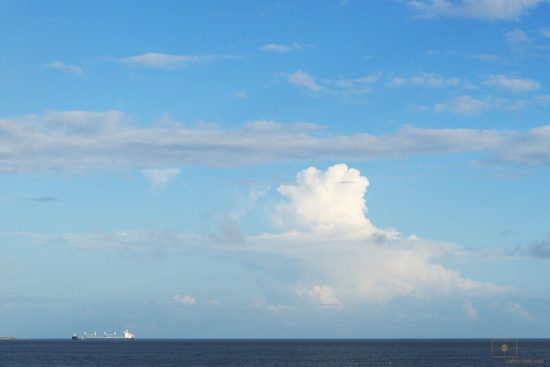 Freighter Entering Cape Fear River, Caswell Beach, Oak Island, North Carolina