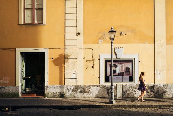 Woman at Sunset on Sorrento Street, Sorrento, Italy Woman at Sunset on Sorrento Street, Sorrento, Italy