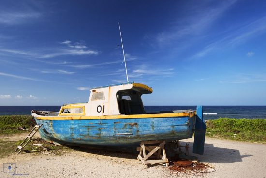 Bajan Fishing Boat 01, Bathsheba, Barbados Bajan Fishing Boat 01 and the Atlantic Ocean, Bathsheba, Barbados