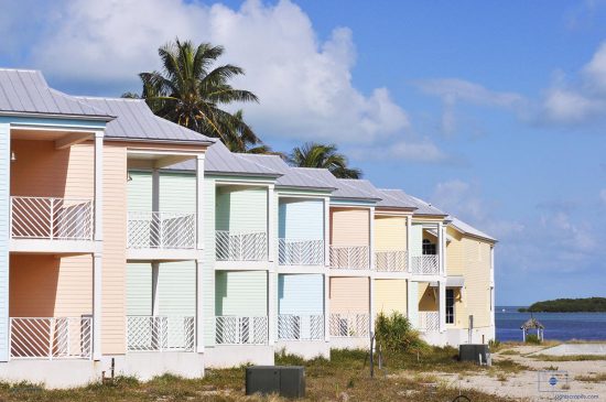 Pastel Houses on Worksite, Islamorada, Florida Abandoned Worksite with Pastel Houses on Lower Matecumbe Key, Islamorada, Florida