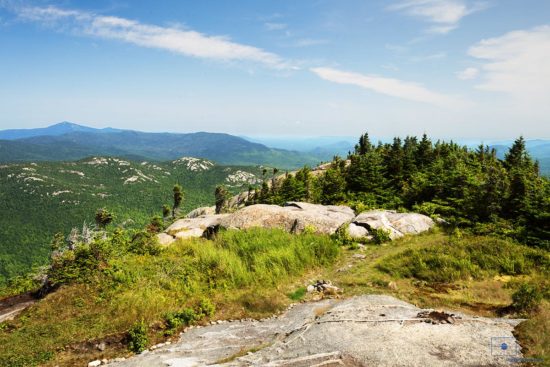 Cascade Mountain, Adirondacks – Summit and Keene Valley Cascade Mountain Looking North East at Keene Valley and Whiteface Mountain- Adirondacks, New York